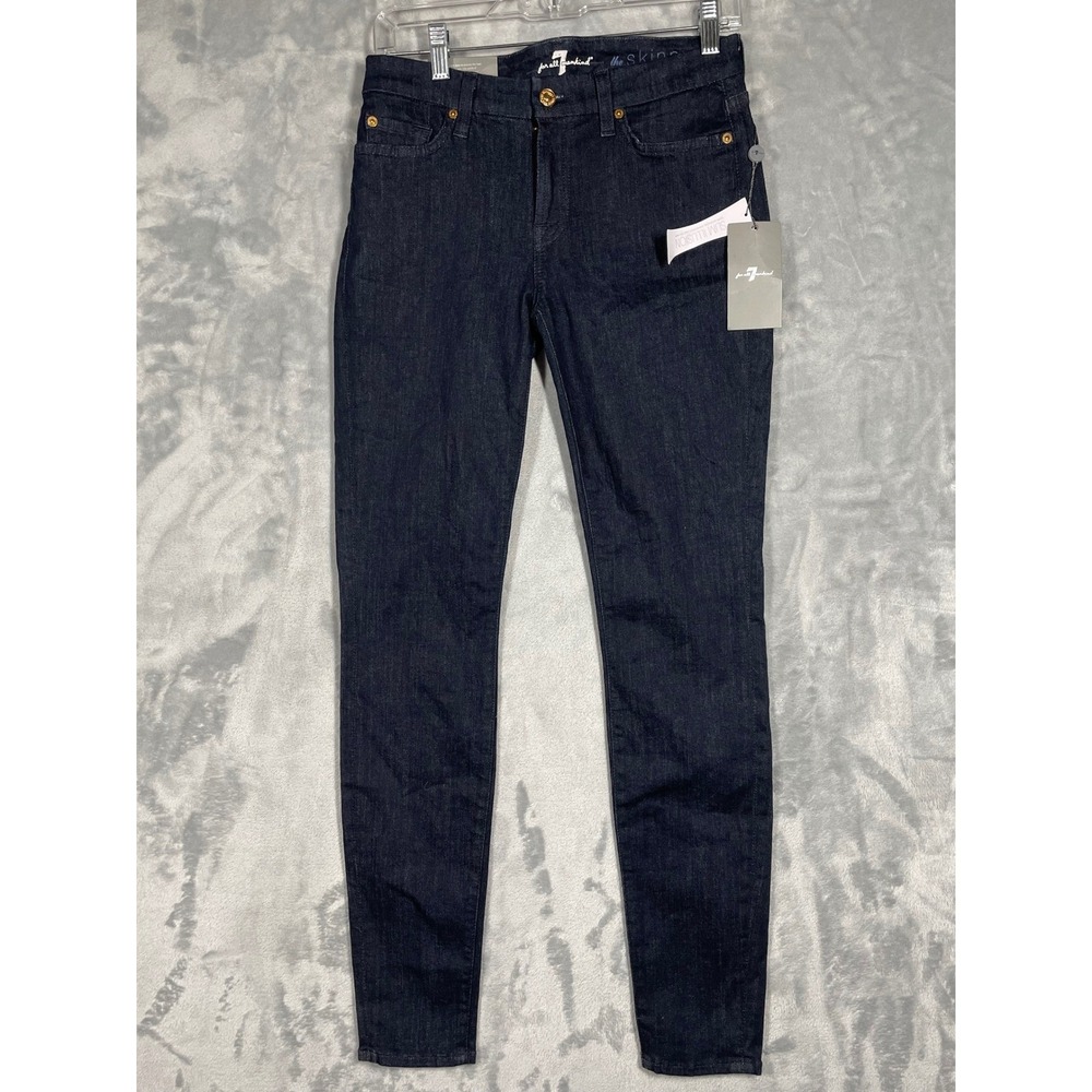 7 For All Mankind The Skinny Slim Illusion Jeans Dark Indigo Size 28 NWT
